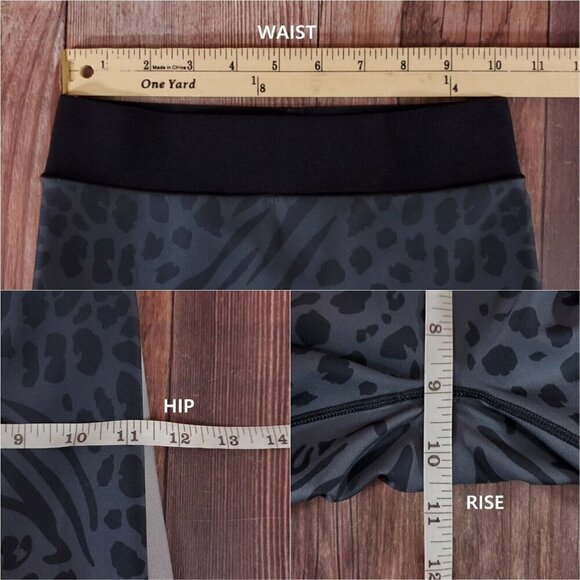 Ultracor Womens Size XS Black Gray Animal Print Leggings - Picture 12 of 13